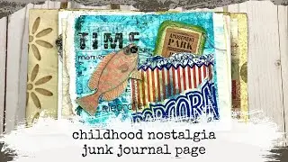 Adding childhood nostalgia to art journal pages | Junk Journal January