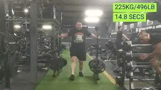 Week 4, day 3 - Stiff Leg Deadlift 320lb x17 reps, 496lb Yoke for Speed, Strongman Medley 3 Items