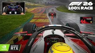 Lewis Hamilton's Ferrari SF26 | 2026 Belgian GP 100% Race | F1 26 Steering Wheel Gameplay 4K