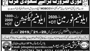 Aluminum Foreman Aluminum Technician Maintenance Electrical Technician Factory Worker Jobs in Abroad