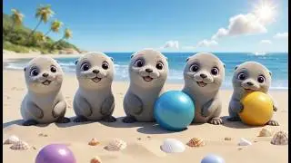 Five Little Seals Balancing Balls | Circus Fun & Counting Song for Kids