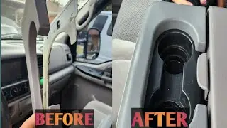 F 250,f 350,f 450. Center Console cup holder replacement💯#powerstrokenation #f250