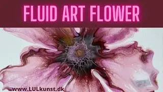 #118 Pink flower Liquid art / acrylic pouring
