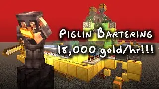Auto Piglin Bartering/Trading Farm (18,000 Gold/Hour!) | Symmeteria Server [Minecraft Java 1.16+]