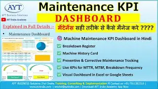 Machine Maintenance KPI Dashboard with Automated Breakdown Register & Machine History Card in Hindi