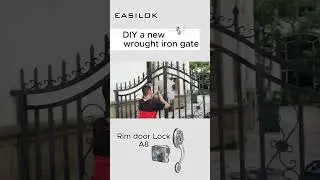 DIY a new wrought iron gate and install a new EASILOK rim door lock A8#shorts #diy #lock #garden