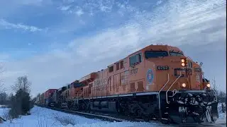 CP 8757 BNSF 8136 CP 9813 CP 8868 leaving Coldwater, ON