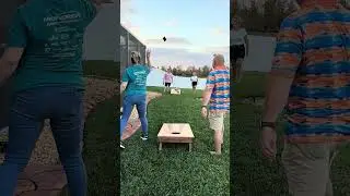 Carol, Bobby, Emily and Richard playing Corn-Hole in Lakeland. 
