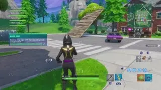 Fortnite | Season X | Missions | Road Trip | Destroy Stop Signs With The Catalyst Outfit (Prestige)
