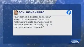 Pennsylvania Gov. Josh Shapiro signs disaster declaration ahead of snowstorm