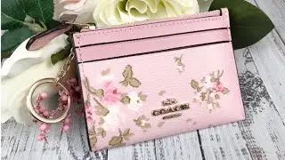 #COACH MINI SKINNY ID CARD CASE WITH ROSE BOUQUET PRINT UNBOXING