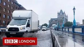 Tower Bridge flooded after heavy rain