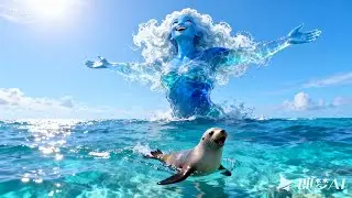 Mother of the sea is saving a sea lion