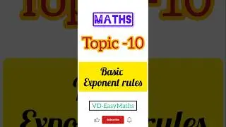 Easy Maths Topic-10 Basic exponent rules #dailymaths #youtubeshorts #generalmaths #newpost #shorts