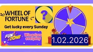 Amazon Funzone Wheel Of Fourtune Spin&Win🔥🔥. Amazon Sunday FZ games🥳🥳. Amazon Daily Quizes 😱😱.