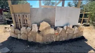 89. Trash House. Natural Building: Making Rock Wall with Clay, Straw, Lime & Recycled Plastic Waste
