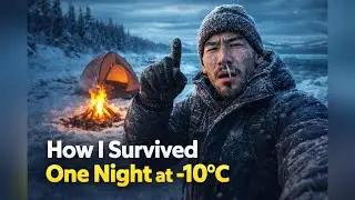 Brutal Cold Winter Camping Alone - Full Night Survival