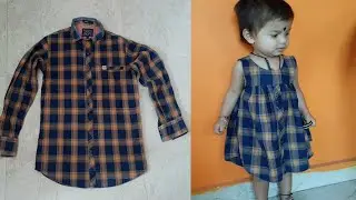 Old Shirt Reusing Ideas | Convert Old Men's Shirt to Simple Summer Baby Frock
