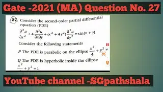 Gate-2021 (MA) | Question No.27 | Pde | gatepyqsolution | pyqsolution | SGpathshala