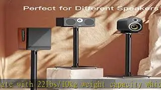 Perlegear Universal Speaker Stand- Bookshelf Speaker Stands Holds 22lbs Speaker Stand Pair with Cab