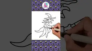 How to Draw Halloween Witch  #shorts #witchdrawing