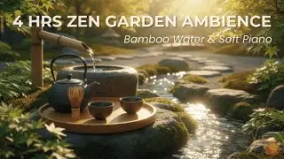 4 Hour Japanese Zen Garden &mdash; Bamboo Water & Flowing Stream Ambience | Shakuhachi &bull; Koto &bull; Soft Piano