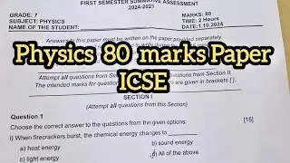Physics Semister Paper class7😱👍#icse#80markspaper#school#help#trending#questionpaper#hindi#physics
