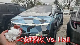 What Damage did HAIL cause on the Tesla Cybertruck?