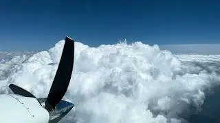 Cloud development over the Allegheny Mountains from FL190 in Cessna 414A