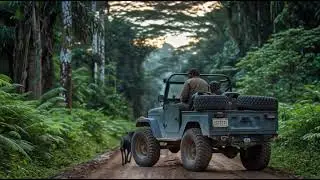 a man driving in amazon forest a 2