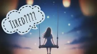 🌙 Aesthetic Night Ambience ✨ Beautiful Girl Swing - Fireflies Calming Background for Sleep 😴 & Relax