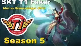 SKT T1 Faker Ahri vs Heimerdinger (MID) -  Ranked Challenger Korea