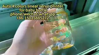 Automatic 4 color servo linear round screen printing machine for Baby feeding bottles