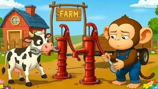 Monkey Kiki&rsquo;s Farm Day: Fixing the Water Pump with Care | Peaceful Farm Life 🐒💧🚜