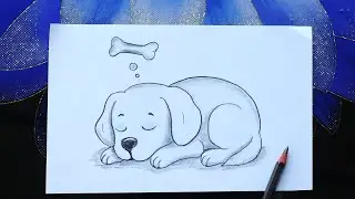 Sleeping Dog Drawing 🐾🐕