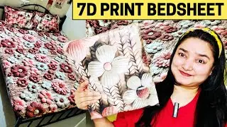 🔥 7d Bedsheet Review | 7D Cotton Bedsheet Quality Test | 7d Print Flower Bedsheet With Pillow Cover 