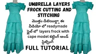 Cape model umbrella Layer frock/cutting and stitching #youtube#videos#viral#trendingvideo#dresses