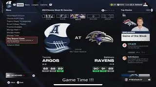 Argos vs Ravens - Week 18 | Madden 25 Simulation