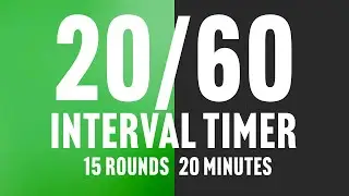 Free 20-Minute HIIT/Tabata 20/60 Interval Timer, 15 High-Intensity Rounds + 15 Rest (No Music)