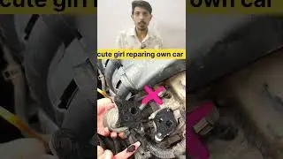 Cute girl repairing her own car 🚗 chinese girl telent #carrepair #experiment #shortsfeed #trending