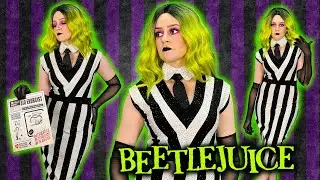 DIY GLAM RHINESTONE BEETLEJUICE HALLOWEEN COSTUME || Lucykiins