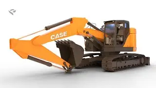 Blender Rig Case CX245D SR &ndash; Crawler Excavator