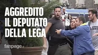 Salvini a Napoli, deputato della Lega aggredito dai centri sociali in piazza Plebiscito