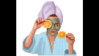 Pixel Art Daily Painting i colored A girl wearing makeup # 900