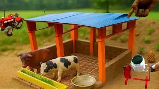 diy mini tractor animal farm house construction science proiect cow shed project 