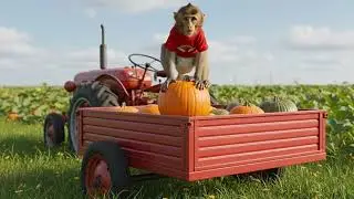 OMG! Zuki Monkey Harvests GIANT Pumpkins! 🎃😲