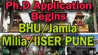 Ph.D Application 2024-25 Begins, BHU/Jamia Milia/IISER PUNE #Ph.d #exam #application #neet #bhu #nta