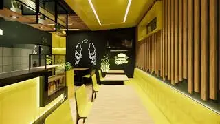 Modern Fast Food Restaurant Design 🍔🥪🍟 ENSCAPE 3.4 - 4k #enscape #interiordesign #fastfood