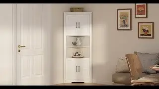 Riumlore Xyla Modern Farmhouse Corner Cabinet Assembly Instruction