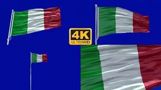 Italy flag green screen 4k